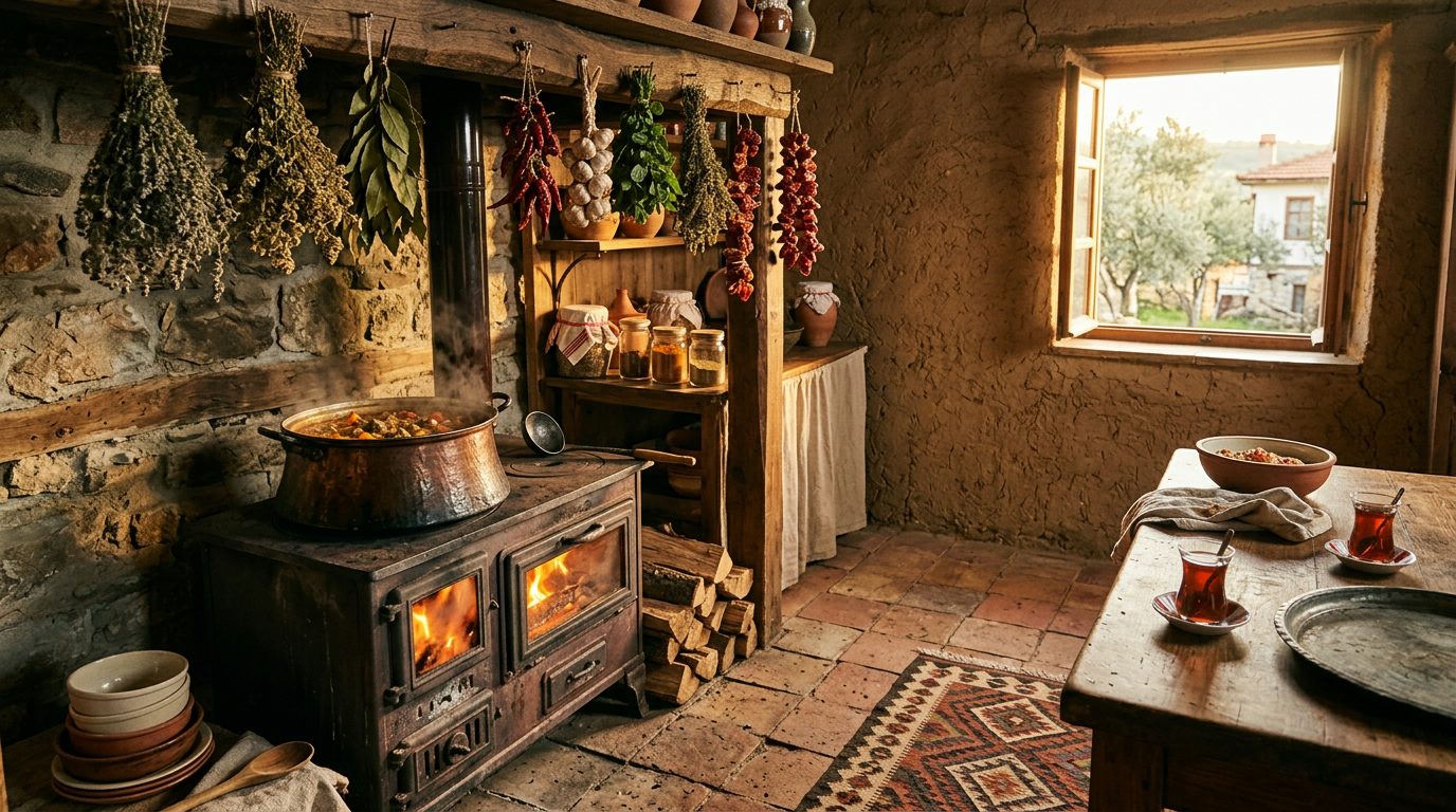 A traditional Black Sea kitchen, warm and lived-in