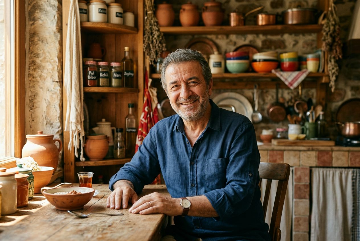 Murat Doğan in his kitchen